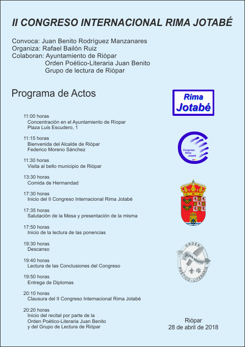 Programa del II Congreso Internacional Rima Jotabé