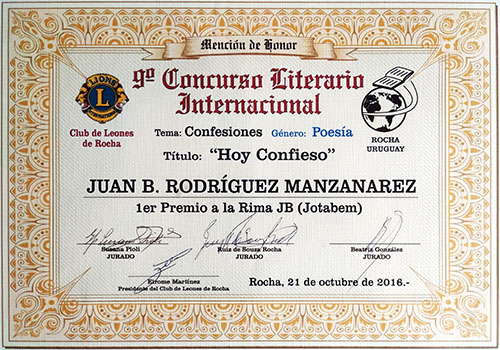 1er Premio en Rima Jotabé