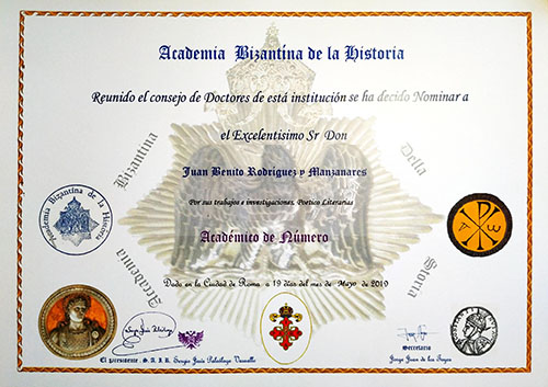 Académico de Número de la Academia Bizantina de la Historia