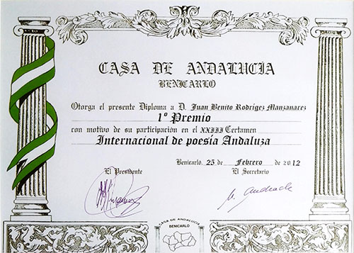 Primer Premio en Rima Jotabé