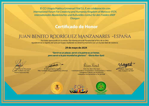 Certificado de Honor de la CCI