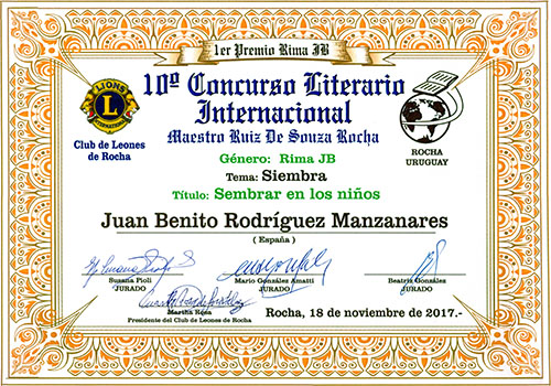 Premio en Rima Jotabé