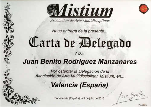 Delegado en Valencia de la Asociación de Arte Multidisciplinar Mistium