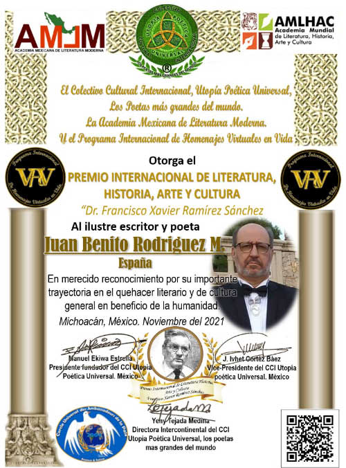 Premio Intercontinental de Literatura, Historia, Arte y Cultura - Dr Francisco Xavier Ramírez Sánchez