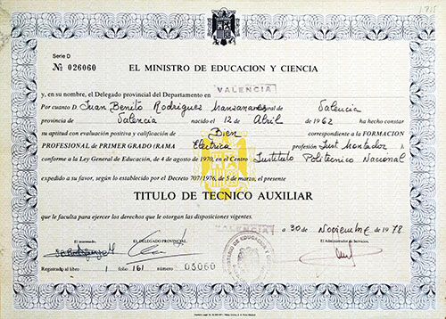 Técnico Auxiliar de Electricista