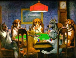 Perros jugando al poker -  Cassius Marcellus Coolidge