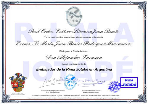 Alejandro Zarauza - Embajador de la Rima Jotabé en Argentina