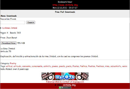 Arifsite distribuye el pdf con la explicación de la Rima Jotabé