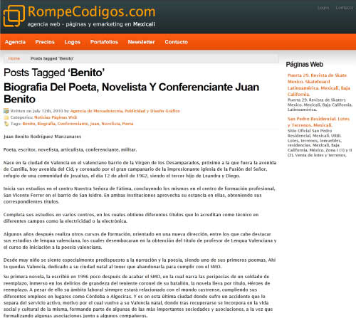 Biografía en Rompecodigos.com