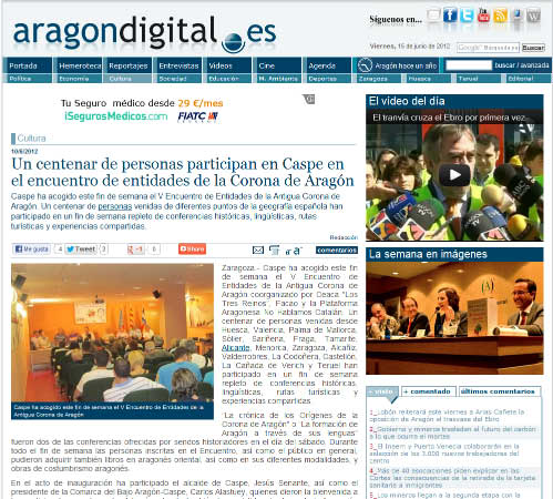 V Encuentro de la Coordinadora de Entidades de la Antigua Corona de Aragón