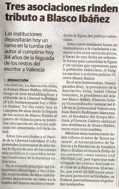 Reña en el diario Las Provincias en papel