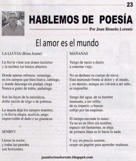 Poesía en Rima Jotabé de Juan Risueño, en el diario, Bailén al día