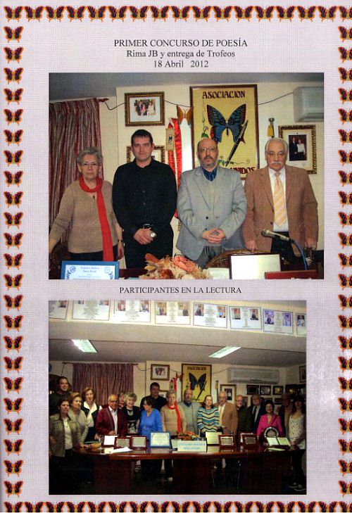 Entrega de los Premios y Diplomas del I Certamen Poético, Rima Jotabé en Poetas Unidos de Valencia.