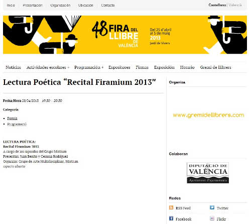 Firamium 2013 en la 48 Feria del Libro de Valencia