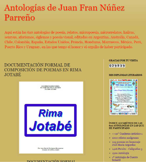 La Rima Jotabé en el Blog del poeta Juan Fran