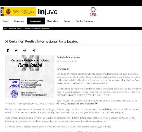 La Rima Jotabé publicitada por el Gobierno de España