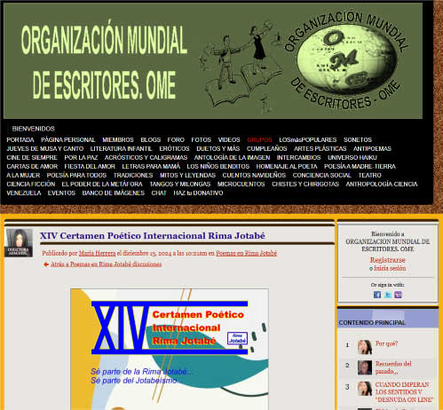 La Organización Mundial de Escritores anuncia el XIV Certamen Poético Internacional Rima Jotabé